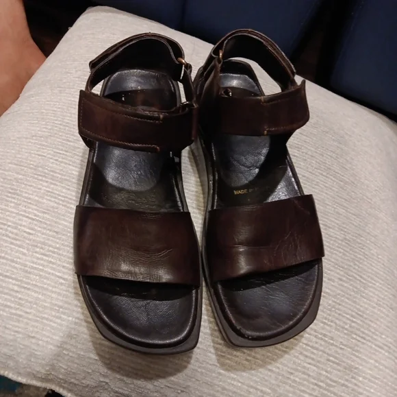 Prada Leather Sandals Adjustable Ankle Straps Y2K Women's Size 36.5 Usa 6.5 - Picture 5 of 8